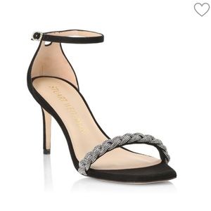 Nudistcurve 75 Embellished Suede Ankle-Strap Sandals